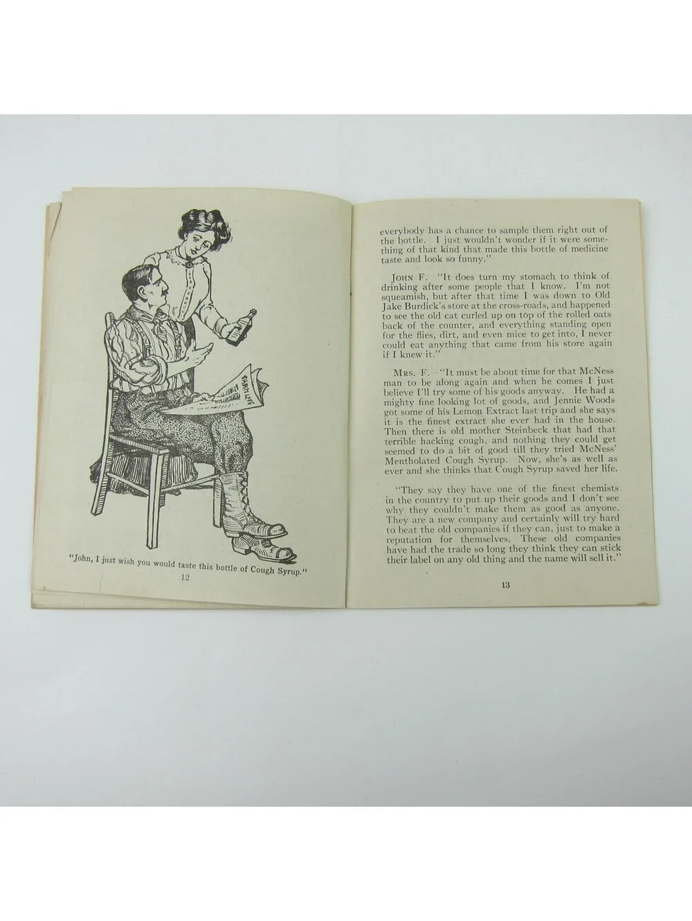 FW McNess Sanitary Medicines Murder Will Out Ad Booklet Lincoln Illinois Antique